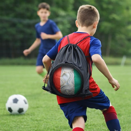 Morral Deportivo de Poliéster con Compartimento para Balón de Soccer y Cierre, Mochila Multifuncional 44 x 38 cm Resistente y Ligera