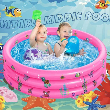 Alberca Inflable Circular 140 cm Multicolor 3 Aros – Piscina Infantil Portátil para Niños, Ideal para Jardín, Patio y Verano