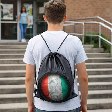 Morral Deportivo de Poliéster con Compartimento para Balón de Soccer y Cierre, Mochila Multifuncional 44 x 38 cm Resistente y Ligera