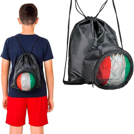 Morral Deportivo de Poliéster con Compartimento para Balón de Soccer y Cierre, Mochila Multifuncional 44 x 38 cm Resistente y Ligera