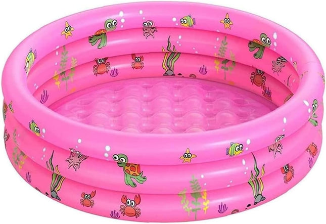 Alberca Inflable Circular 140 cm Multicolor 3 Aros – Piscina Infantil Portátil para Niños, Ideal para Jardín, Patio y Verano