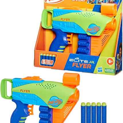 NERF Lanzador Elite Jr Flyer Easy 5 Dardos Elite