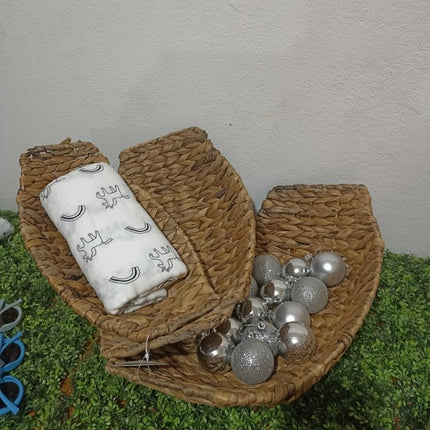 juego de Canastas Organizadoras de Mimbre, 3 Piezas Canastas para Baño Organizador