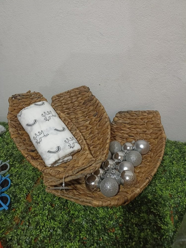 juego de Canastas Organizadoras de Mimbre, 3 Piezas Canastas para Baño Organizador