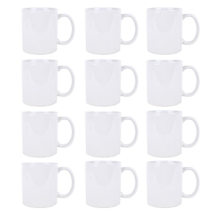Paquete de 12 Tazas de Cerámica Blanca Storyland 7102W.12