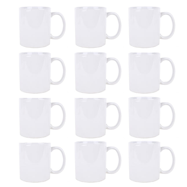 Paquete de 12 Tazas de Cerámica Blanca Storyland 7102W.12