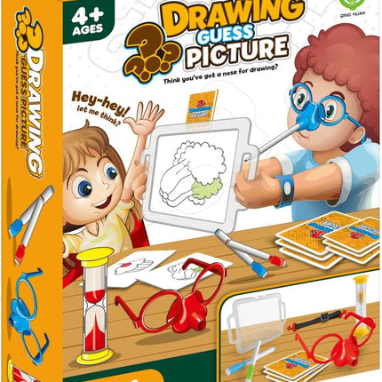 Juego de Mesa Dibujando con la Nariz Adivinanzas – 12 Piezas de Diversión y Creatividad para Niños