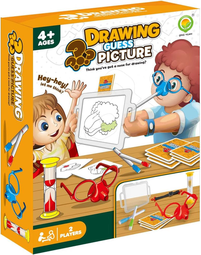 Juego de Mesa Dibujando con la Nariz Adivinanzas – 12 Piezas de Diversión y Creatividad para Niños