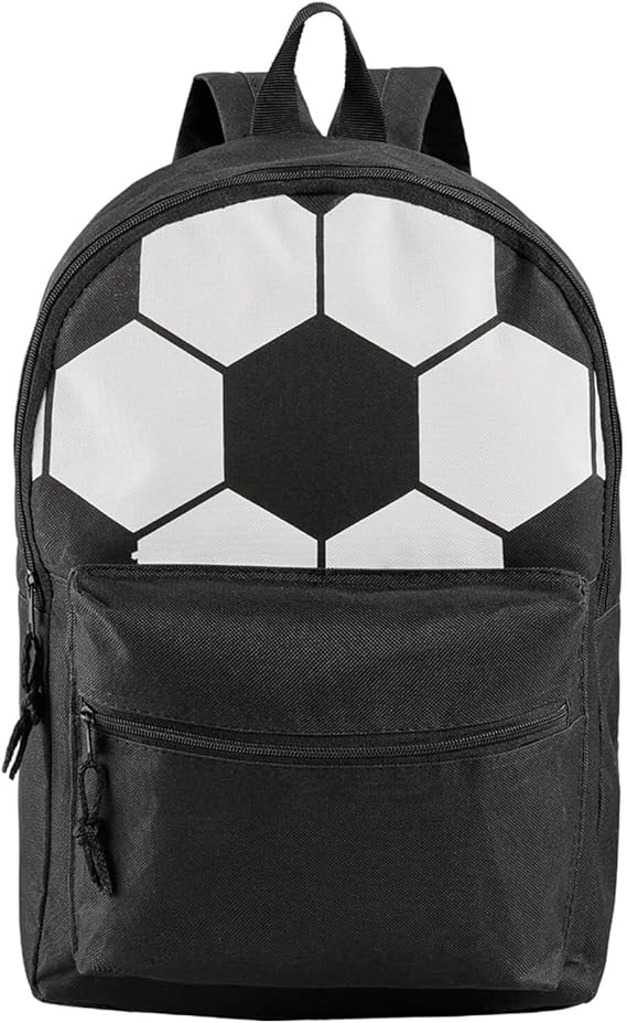 Mochila Backpack de Poliéster Balón, Bolsa Principal y Frontal con Cierre, Asa y Correas Ajustables 40x27.5x11.5 cm