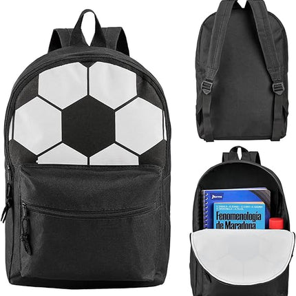 Mochila Backpack de Poliéster Balón, Bolsa Principal y Frontal con Cierre, Asa y Correas Ajustables 40x27.5x11.5 cm