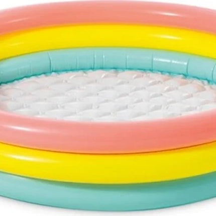 Alberca Inflable Circular 60 cm Multicolor 3 Aros – Piscina Infantil Portátil para Niños, Ideal para Jardín, Patio y Verano