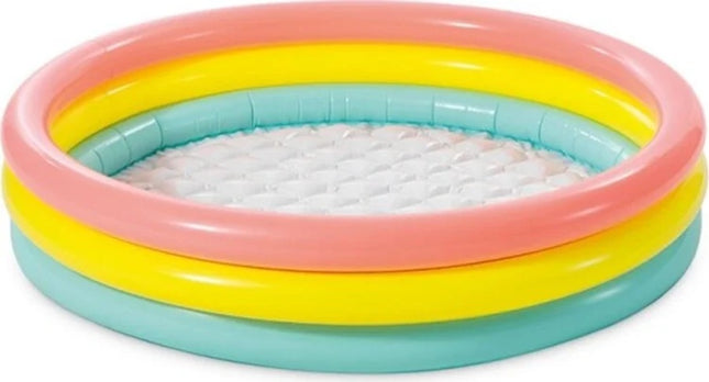 Alberca Inflable Circular 60 cm Multicolor 3 Aros – Piscina Infantil Portátil para Niños, Ideal para Jardín, Patio y Verano