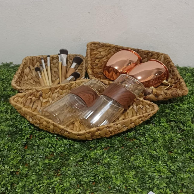 Juego de Canastas Organizadoras de Mimbre, 3 Piezas Canastas para Baño Organizador, Cestas de Almacenamiento