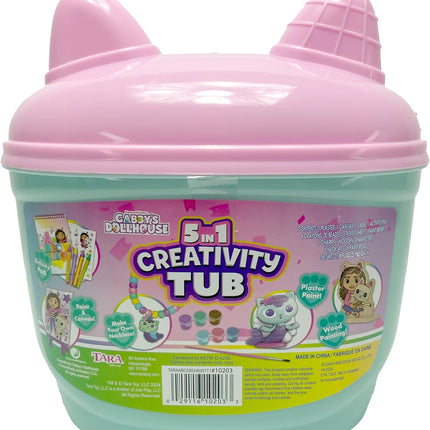 Kit Didáctico Infantil de Creatividad Gabby's Dollhouse 5 en 1 para Niños, Incluye Colores, Stickers y Accesorios Creativos, Regalo Ideal