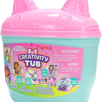 Kit Didáctico Infantil de Creatividad Gabby's Dollhouse 5 en 1 para Niños, Incluye Colores, Stickers y Accesorios Creativos, Regalo Ideal
