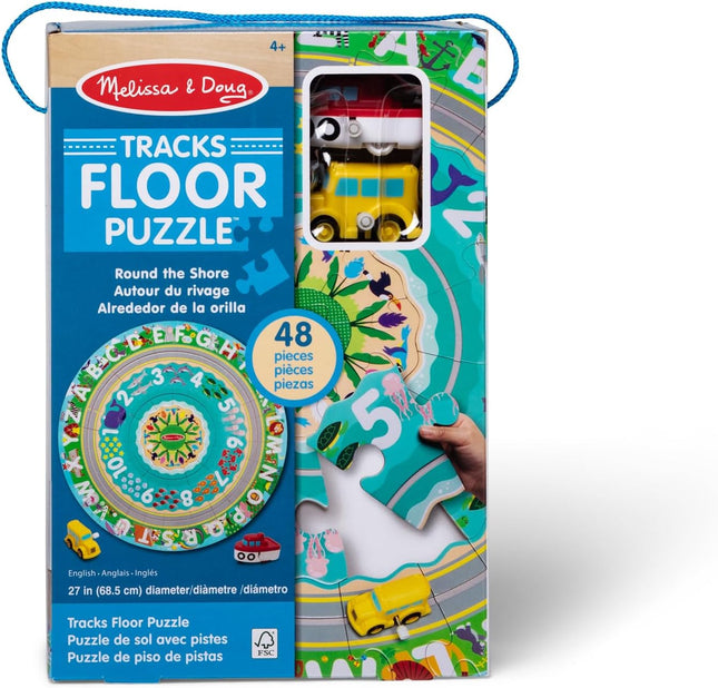 Melissa & Doug Rompecabezas de Cartón para Suelo y Vehículos de Cuerda 48 pzas