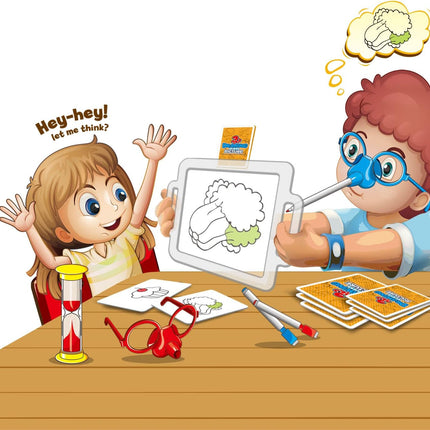 Juego de Mesa Dibujando con la Nariz Adivinanzas – 12 Piezas de Diversión y Creatividad para Niños