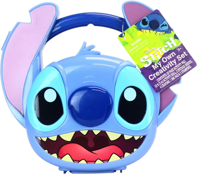 Set Creativo Stitch con Funda de Personaje, Kit de Colorear y Stickers para Niños, Incluye Crayones, Sellos y Actividades Portátil con Asa Regalo Infantil