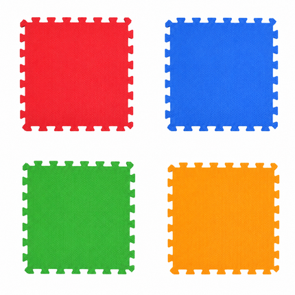Set de 4 Tapete De Foamy EVA Interconectable 50 x 50 cm, Piso Acolchado Antiderrapante Para  Guardería, Gimnasio Y Área De Juegos