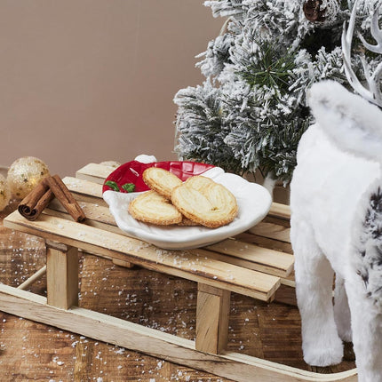 Plato Decorativo Navideño de Cerámica en Forma de Papá Noel 25x29 cm