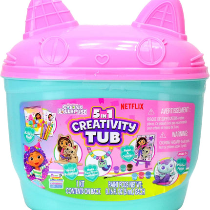 Kit Didáctico Infantil de Creatividad Gabby's Dollhouse 5 en 1 para Niños, Incluye Colores, Stickers y Accesorios Creativos, Regalo Ideal