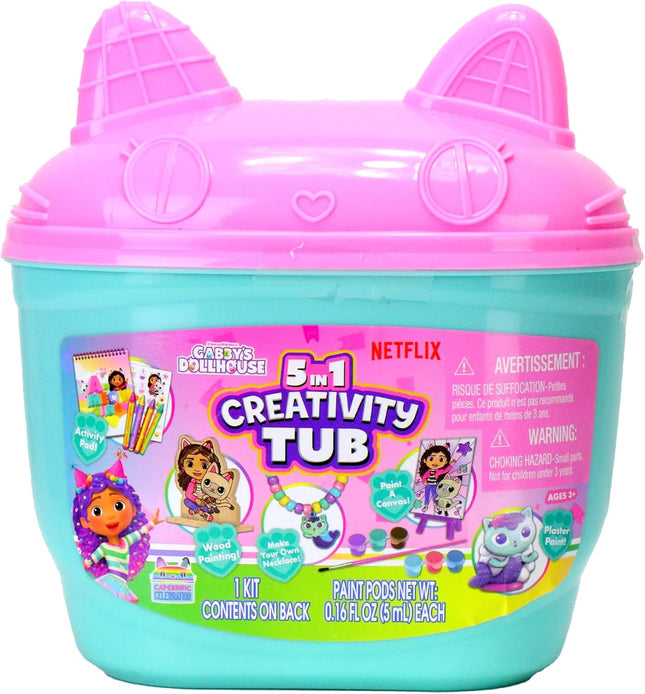 Kit Didáctico Infantil de Creatividad Gabby's Dollhouse 5 en 1 para Niños, Incluye Colores, Stickers y Accesorios Creativos, Regalo Ideal