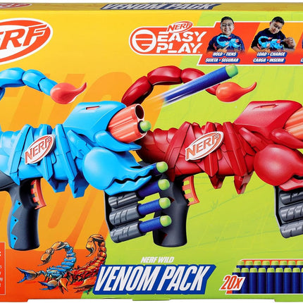 Nerf Wild Venompack, Incluye 2 lanzadores 20 Dardos
