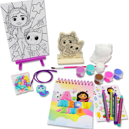 Kit Didáctico Infantil de Creatividad Gabby's Dollhouse 5 en 1 para Niños, Incluye Colores, Stickers y Accesorios Creativos, Regalo Ideal