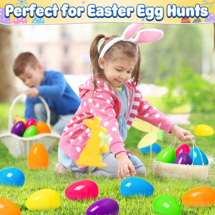 12 Piezas de Mega Huevo de Plastico Vacios Colores Surtidos, Huevos de Pascua, para Fiestas temáticas de Pascua, Caza de Huevos de Pascua