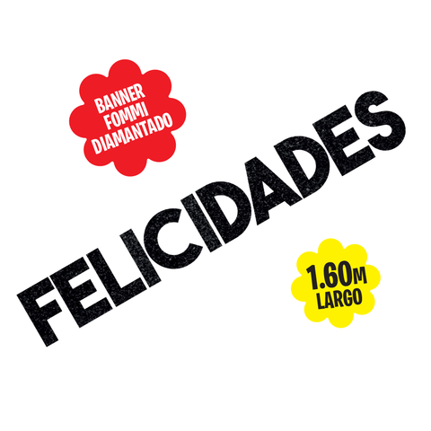 Banner Felicidades color negro con Glitter 6pz PH092