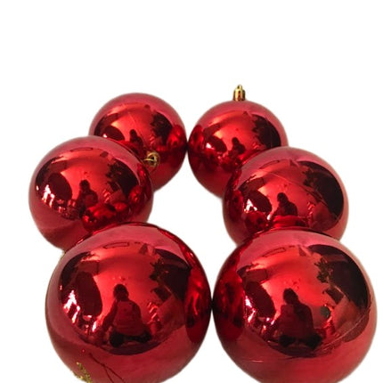 6 Esferas Navideñas Decorativas 10 cm – Acabado Brilloso, Ideal para Árbol y Decoración