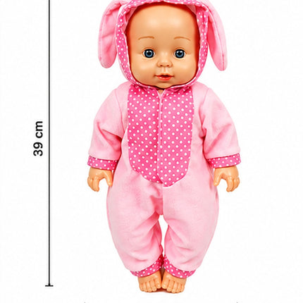 Muñeca Bebé con Sonido, Vestuario de Animalitos, 39 x 20 cm, Juguete para Niñas y Niños, Muñeca Interactiva