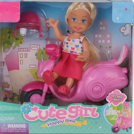 Mini muñeca de silicona suave con moto para niñas 789923- storyland