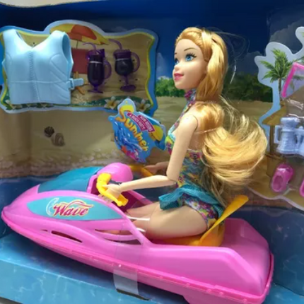 Muñeca articulada con moto acuática y accesorios 780010- storyland