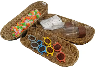 Juego de Canastas Organizadoras de Mimbre, 3 Piezas Canastas para Baño Organizador ovaladas