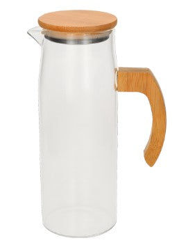 Jarra de vidrio con asa y tapa de bambu 1200ml  HO-065 - Storyland