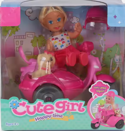 Mini muñeca de silicona suave con moto para niñas 789923- storyland