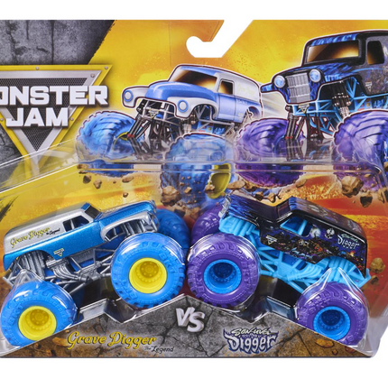 Monster Jam, Pack de 2 carros  a escala 1:64 (el estilo puede variar)