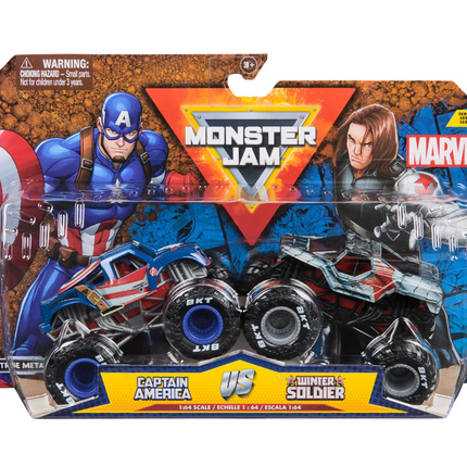 Monster Jam packs de 2 vehículos 1:64 de Marvel (surtido)