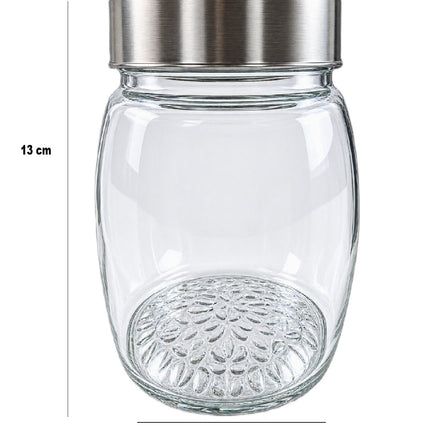Frasco de Vidrio Transparente de 1.22 ml con Tapa Metálica de Rosca para Almacenamiento de Alimentos, Dulces, Galletas y Granos