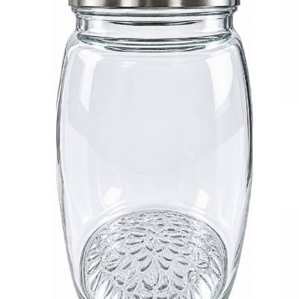 Frasco de Vidrio Transparente de 2.25 ml con Tapa Metálica de Rosca para Almacenamiento de Alimentos, Dulces, Galletas y Granos