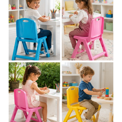 Silla Infantil Plegable de Plástico Resistente para Niños | Ligera, Apilable, para Interior y Exterior | Ideal para Escuela, Manualidades y Juegos