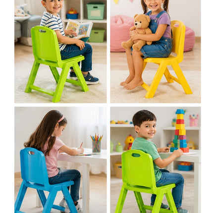 Silla Infantil Plegable de Plástico Resistente para Niños | Ligera, Apilable, para Interior y Exterior | Ideal para Escuela, Manualidades y Juegos