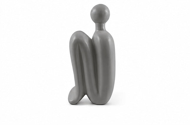 Figura Decorativa Minimalista de Cerámica Blanca 10 x 22 cm para Sala, Oficina, Recámara o Estantería
