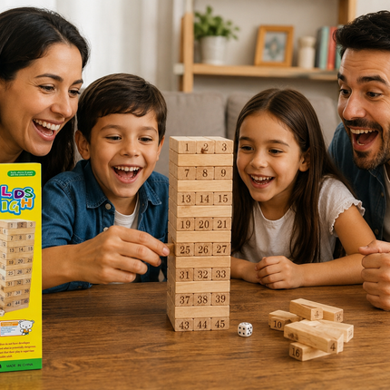 Juego De Torre De Equilibrio De Madera Con Números, Bloques Apilables Educativos Para Niños Y Adultos, Juego Familiar De Mesa