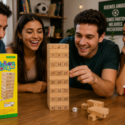 Juego De Torre De Equilibrio De Madera Con Números, Bloques Apilables Educativos Para Niños Y Adultos, Juego Familiar De Mesa
