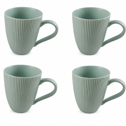 Juego de 4 Tazas de Cerámica 300 ml para Café, Diseño Texturizado