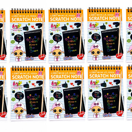 Libreta Scratch Art, Kit de Dibujo Scratch Para Niños, 10 pz Creatividad Artística, Cuaderno para rascar arcoiris GPM-0479