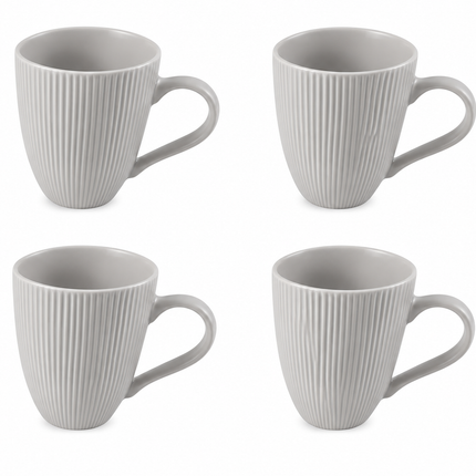 Juego de 4 Tazas de Cerámica 300 ml para Café, Diseño Texturizado
