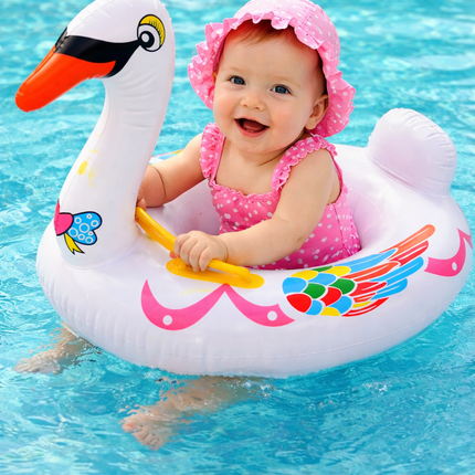 Salvavidas Inflable Cisne 69 cm para Niños – Flotador Infantil para Playa, Alberca y Verano, Diseño Divertido y Seguro